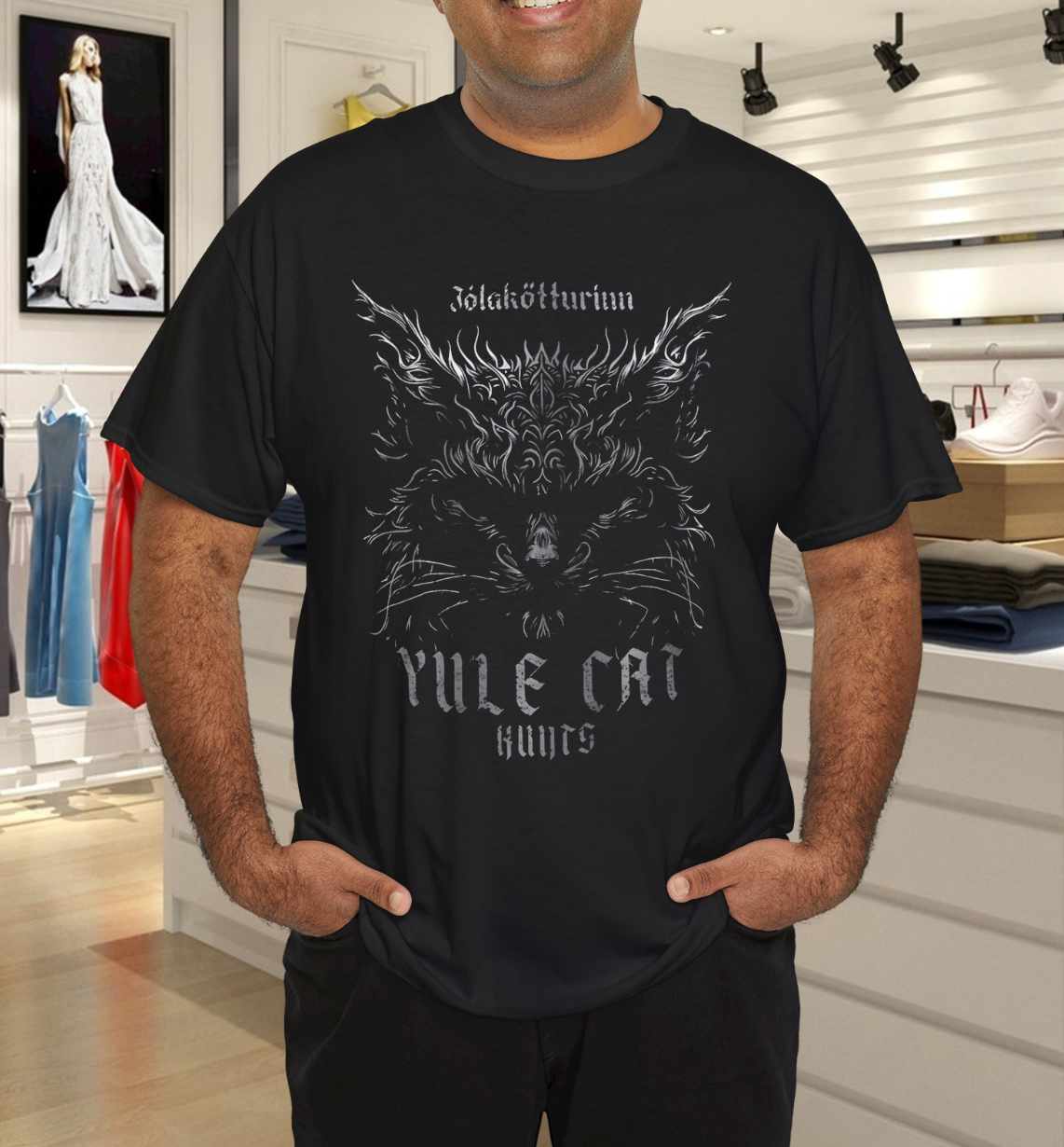 Yule Cat - Jolakotturinn - Icelandic Christmas Cat T-Shirt