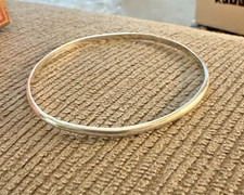 925 Sterling Silver Bangle Bracelet-7.75" -3 mm. wide. 8.9 grams