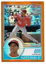 2018 Topps Chrome 1983 Silver Pack ORANGE REFRACTOR Juan Soto RC NATIONALS 4/25