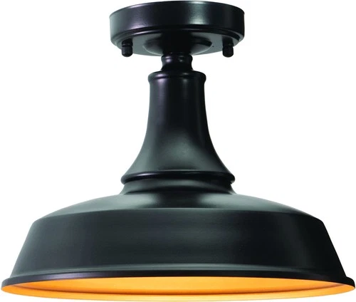 Vaxcel Lighting T0570 Dorado 1 Light 12"W Semi-Flush Dome Ceiling - Dark Bronze - Picture 1 of 10