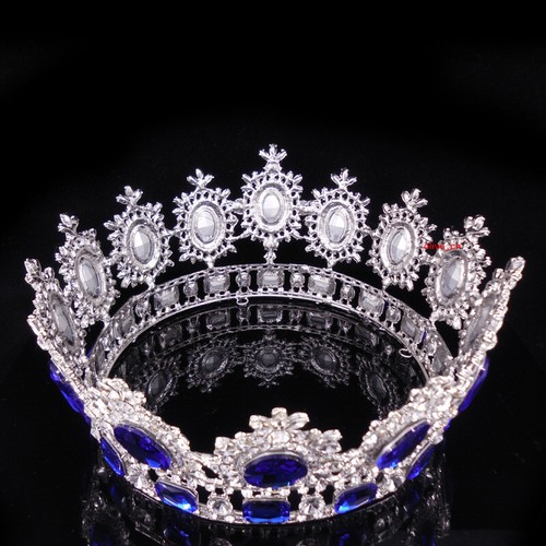 Corona rotonda 6,7"" grande cristallo oro regina regina regina ballo di nozze principessa - Foto 26 di 52