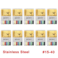 60PCS/10 Boxes Dental Spreaders 25mm #15-40 Stainless Endo Root Canal Hand Files