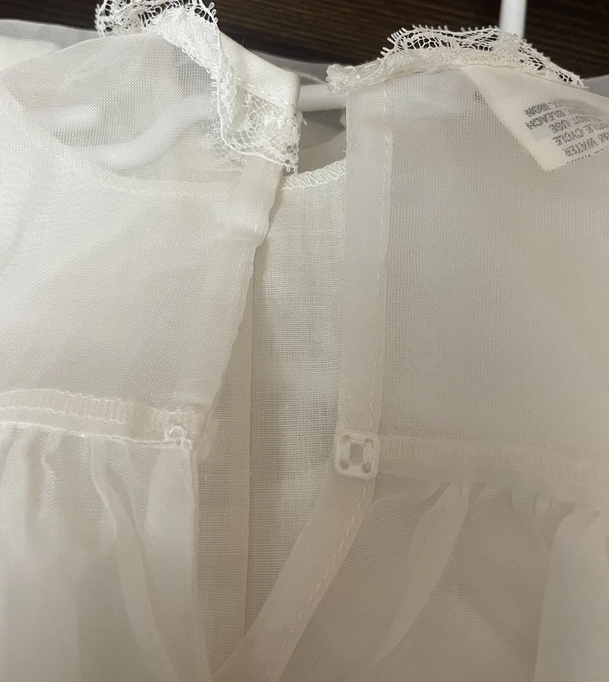 Vestido Bautizo Vintage Madonna Original Bautizo Blanco Encaje con Slip Foto 4 de 4