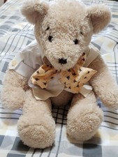 Animal "Alley Cuddly" Bear.12" Orange Ribbon around neck w/Bees  Ivory Sweater