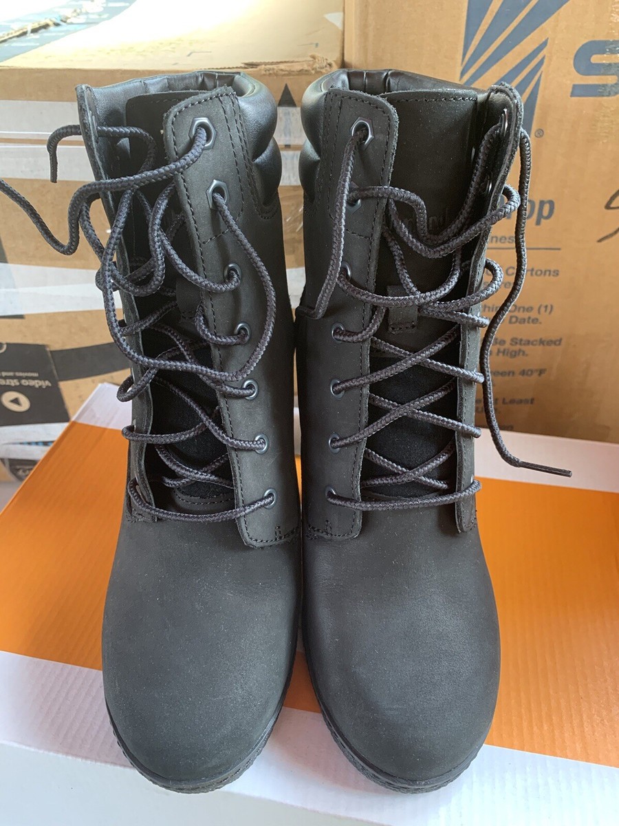 Timberland Women Tillston Inch Boot Black Nubuck Size M High