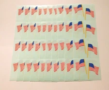 Mrs. Grossman's Lot of 10 Strips ~Small Flags~ American 1989 Vintage Stickers