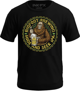 Bigfoot Brew Hide & Seek Men's T-Shirt Funny Sarcastic Forest Champion Big Foot