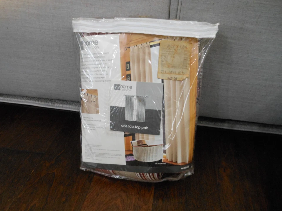 Nuevo JC PENNEY Home Collection Wendy One Tab-Top Par Rayas W82 x L84 Hecho en EE. UU. Foto 3 de 4