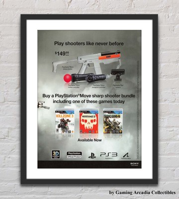 Playstation Move Sharp Shooter Bundle PS3 Glossy Promo Ad Poster G7354