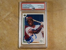 REGGIE SANDERS 1991 UPPER DECK TOP PROSPECT RC SIGNED AUTOGRAPHED CARD REDS PSA