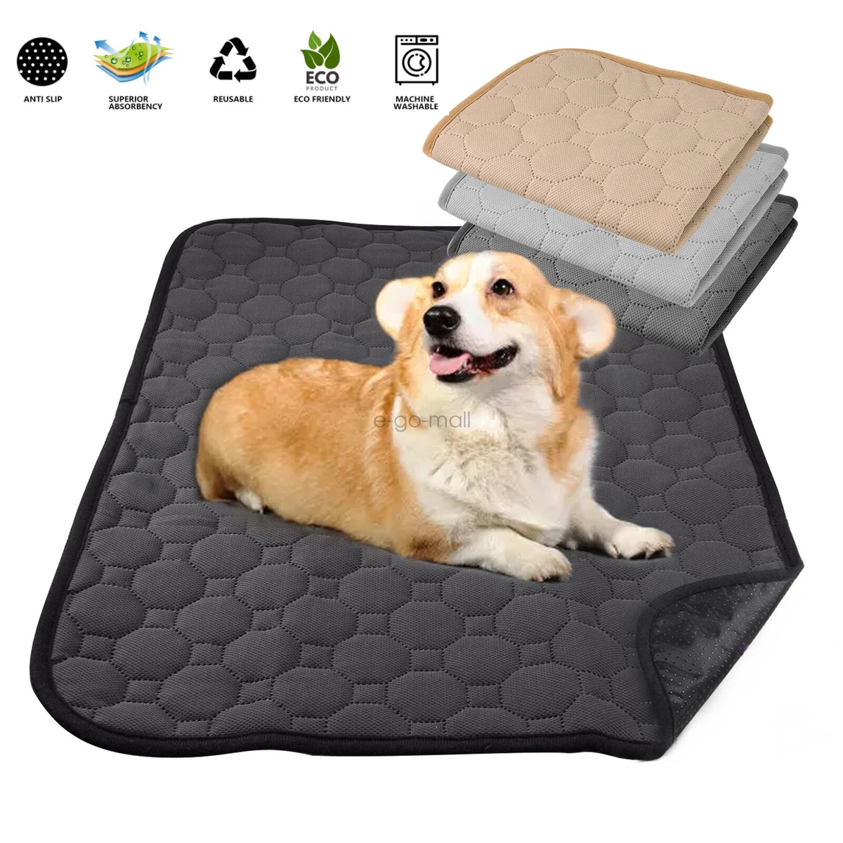 Waterproof Dog Food Mat Washable Dog Pee Pads Non-slip Absorbent