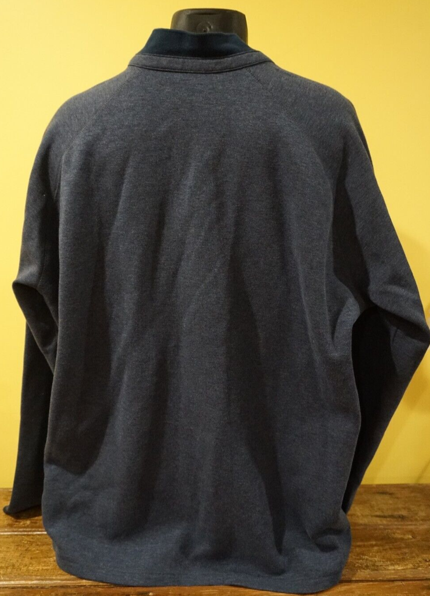 レトロハッピ Adidas Bomber 1/4 Zip Sweatshirt Jacket Pullover Blue Gray Long