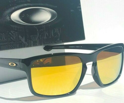 NEW* Oakley SLIVER Black Polished POLARIZED Galaxy Gold Fire Sunglass 9269 - Afbeelding 1 van 12