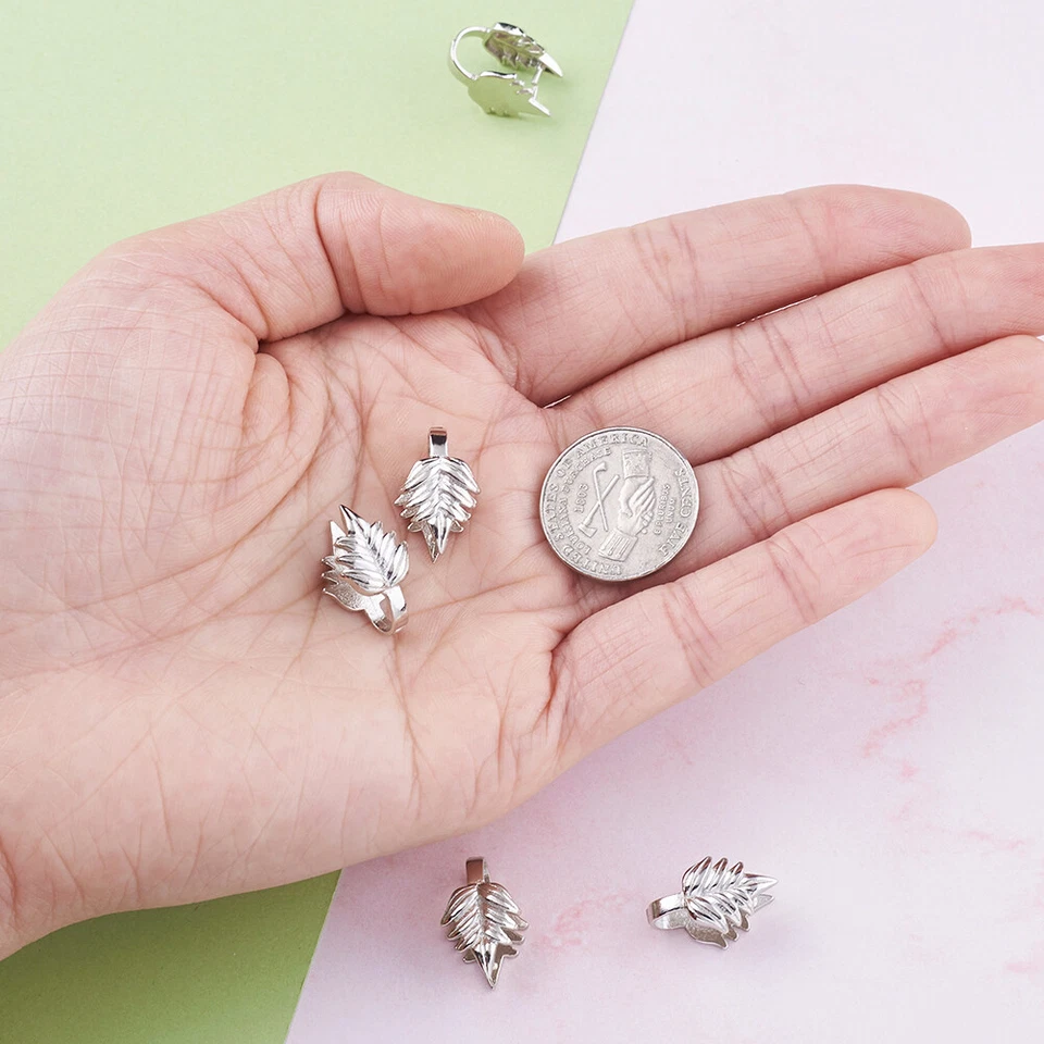 5x fianzas de pellizco de latón enchapado en platino sin níquel 17 mm Foto 3 de 4