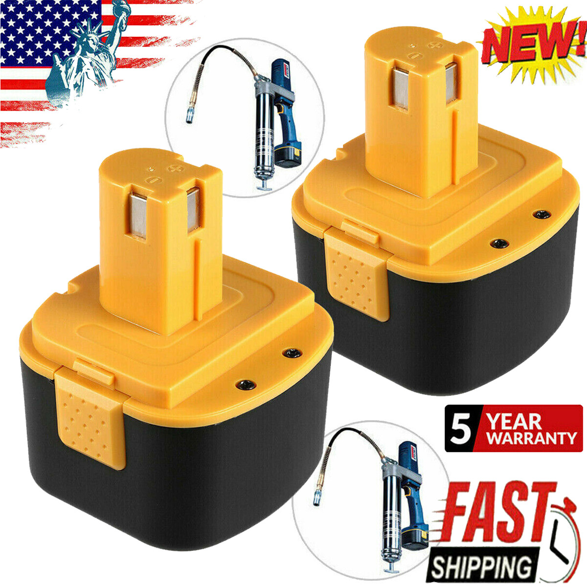 Powerextra 3000mAh NiMH Battery For Lincoln PowerLuber 12V Grease Gun (LIN-1201, 1242)