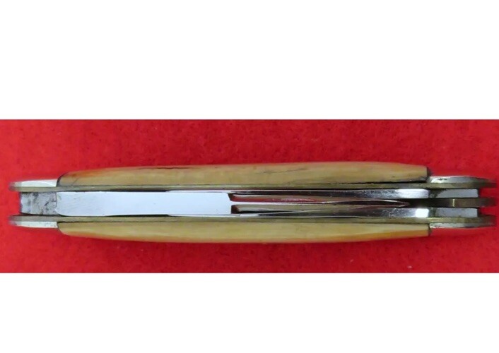 Vintage Knife GERMANY Whittler Knife 19751980 Custom Fossil Handle