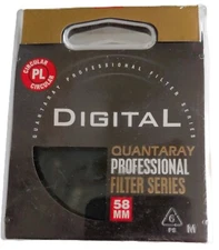 58mm Quantaray Professional Series Circular Polarizer CPL Filter with Case