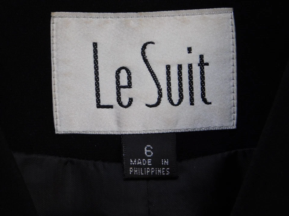 Blazer Le Suit para mujer 6 Essentials negro corbata alrededor como nuevo Foto 3 de 4