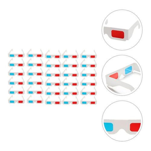 30pcs Video Glasses Movie Anaglyph Glasses Cyan 3d Glasses Video 3D Glasses