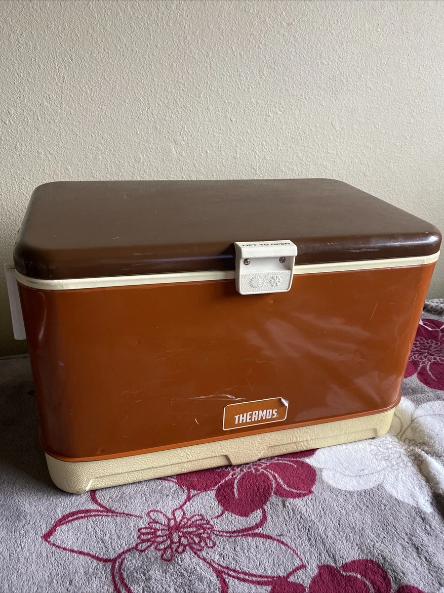 Thermos Ice Chest Vintage Cooler Rare Brown Tan USA Made