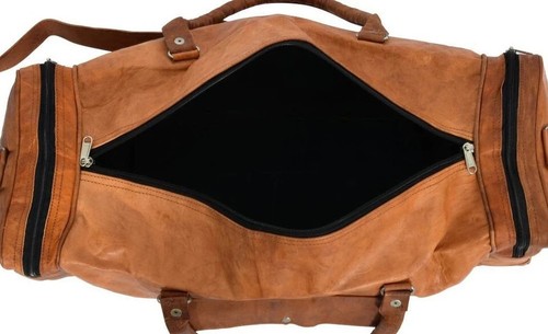 Leather Genuine Travel Bag Duffle Gym Men Rustic Luggage Overnight Weekend Bag - Picture 5 of 5