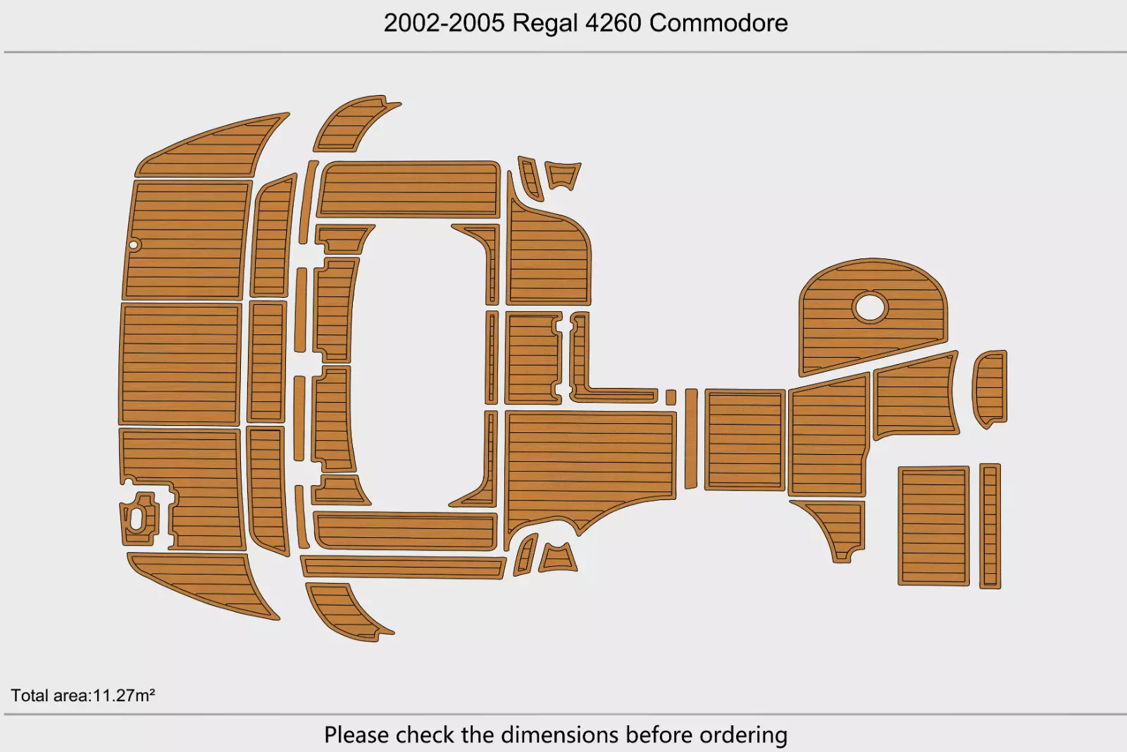 2002 Regal 4260 Commodore Swim Platform Cockpit  EVA Pad Foam Teak Deck Flooring