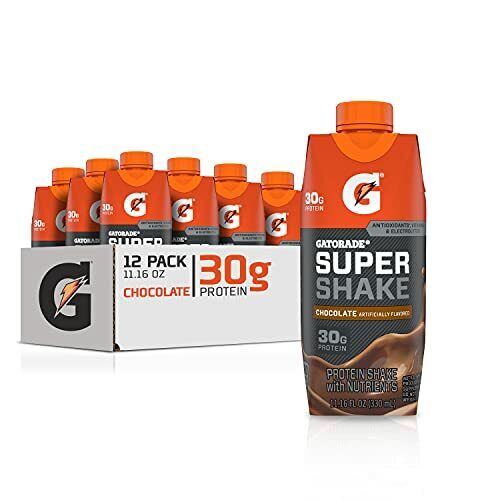 Gatorade Super Shake Chocolate 30g Protein 11.16 fl oz Carton Pack of 12
