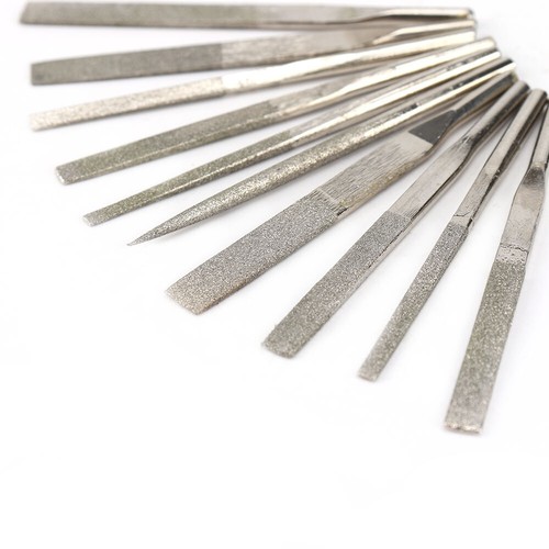 10Pcs High Quality Diamond Coated File Air Micro Die Grinder Polish Tool F Metal - Picture 4 of 8