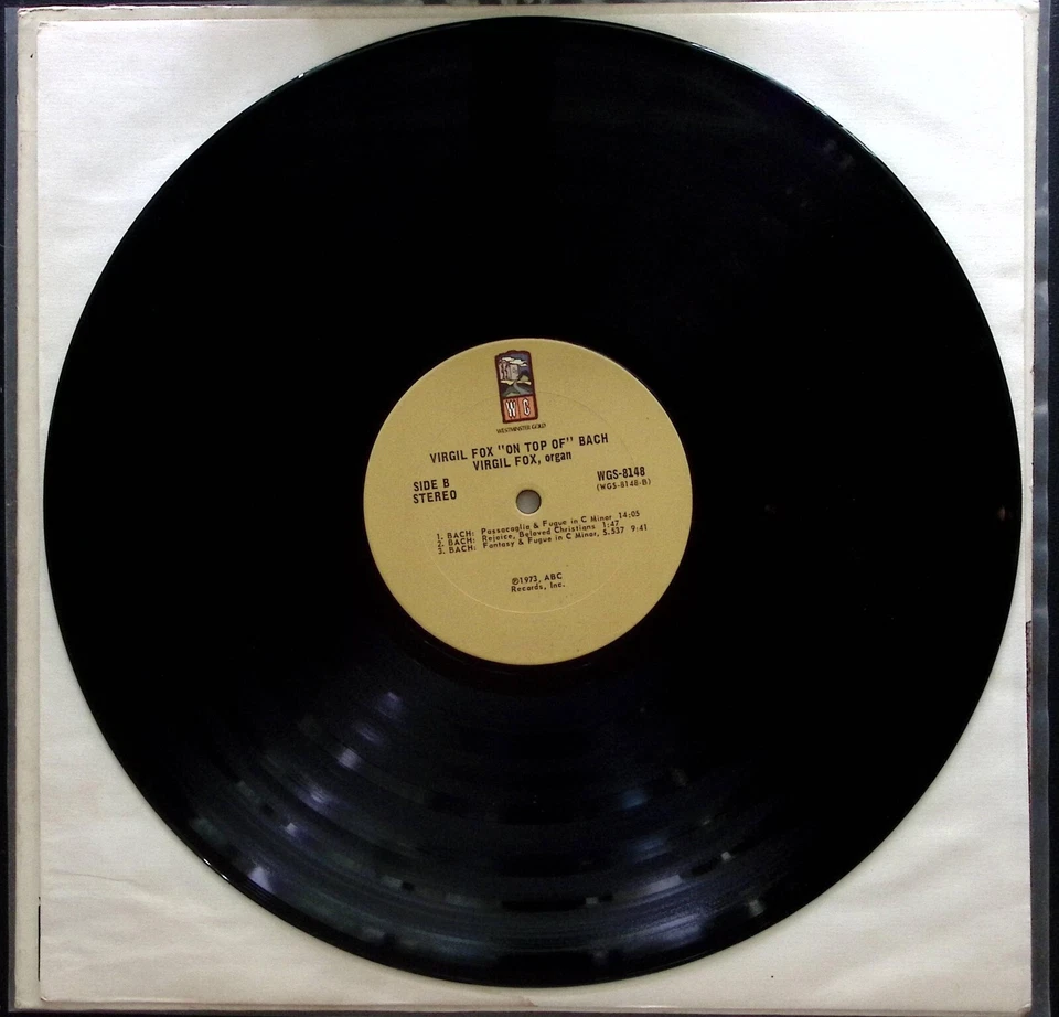 VIRGIL FOX  "ON TOP OF" BACH  WESTMINSTER GOLD RECORDS  VINYL LP  181-22 Foto 4 de 4