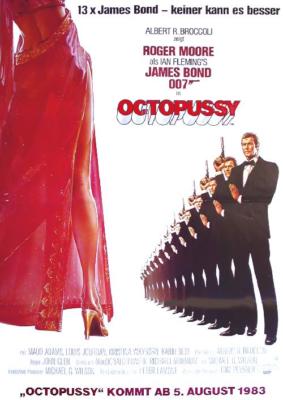 James Bond 007 Octopussy Roger Moore  EA-Filmplakat A1 gefaltet 1983