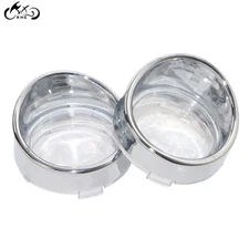 Turn Signal Light Bezels Visor Clear Lens Cover For Harley Electra Street Glide