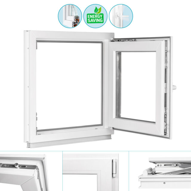 Kellerfenster Fenster Kunststoff 2-fach Verglasung Dreh-Kipp Weiß Premium