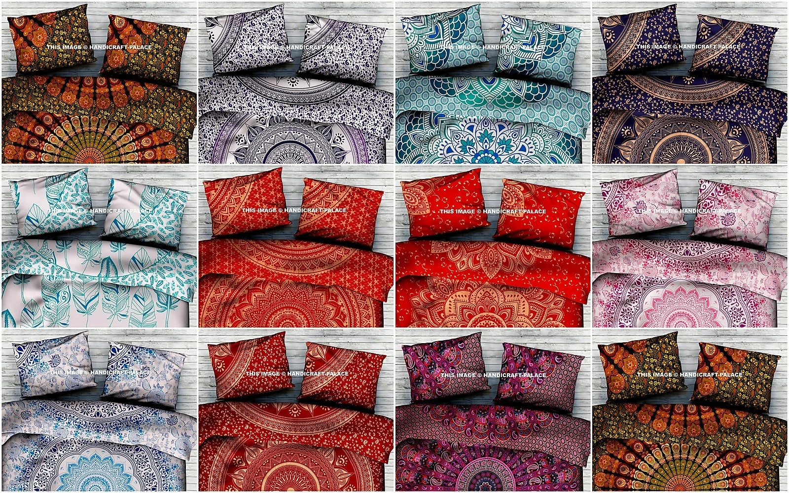 Bohemian Large Mandala Floor Pillow Throw Case Indien Cushion Cover Pouf Sham