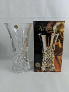 Masquerade-24-Lead-Clear-Crystal-Large-Flower-Vase-11-3-4-034-Vintage-Never-Used