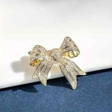 Luxurious Bowknot Brooch Pin Stunning Elegant Corsage Accessory Women