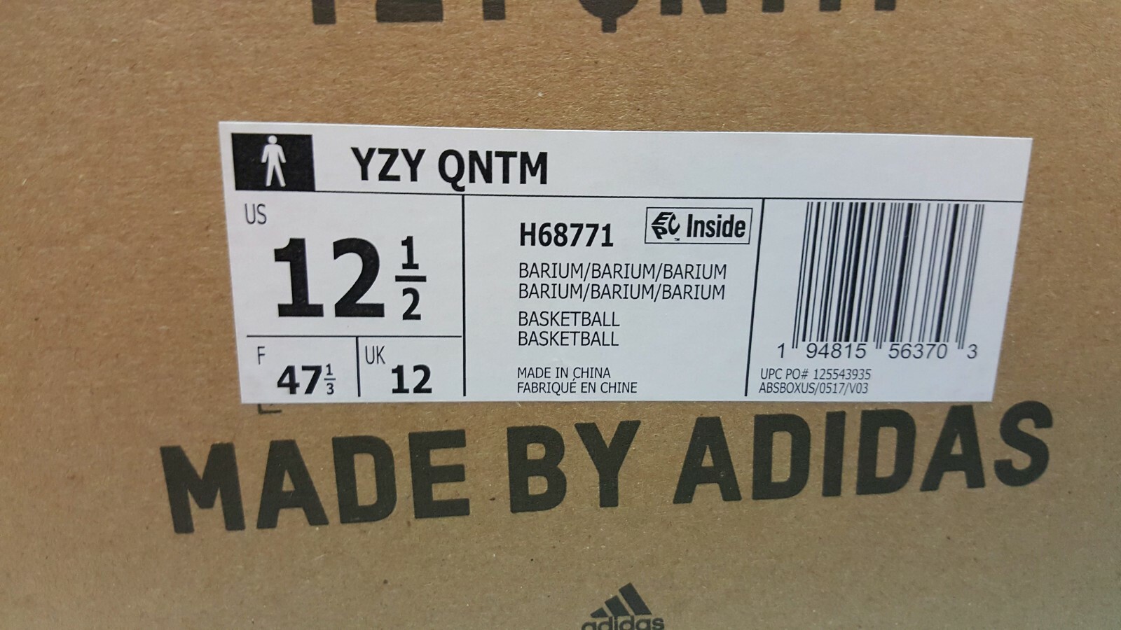 Adidas Yeezy Quantum QNTM Barium Kanye West Basketball Shoes H68771 Size 12.5