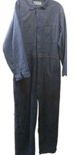 Vintage Mens Blue Cotton Herringbone Twill Workwear Coverall Sz 42 Industrial