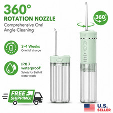 Portable Water Flosser USB Rechargeable Travel Oral Irrigator Mini 4 Nozzles IPX