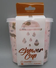 REVIVE ~ New Pink CHEETAH Reusable Shower Cap