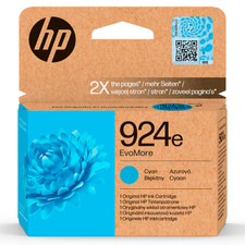 Image of HP 924E EvoMore Cyan Original Ink Cartridge - 4K0U7NE