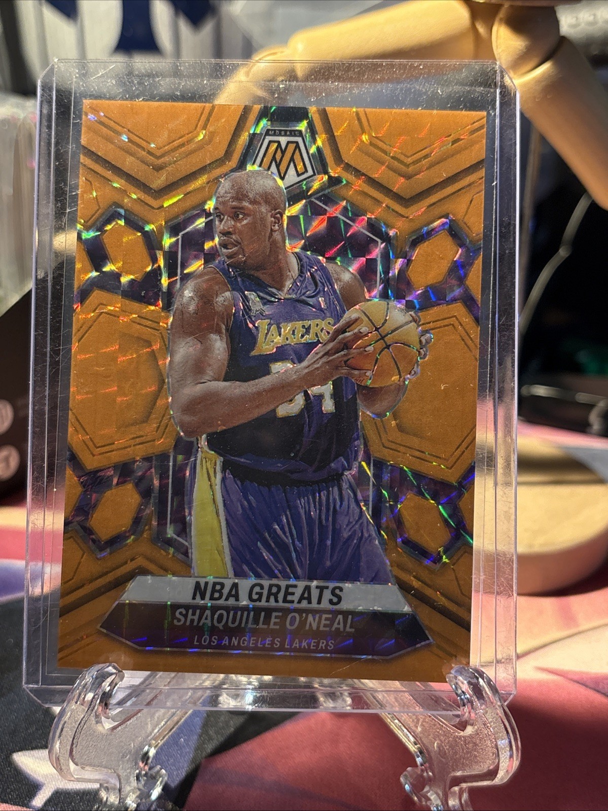 2023-24 Panini Mosaic NBA Greats Shaquille O'Neal #296 Orange Mosaic /25