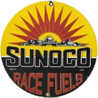 VINTAGE SUNOCO GASOLINE PORCELAIN SIGN DEALERSHIP GAS STATION MOTOR OIL BLUE