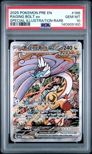 Pokemon TCG Raging Bolt ex 166/131 Sv: Prismatic Evolutions Holo PSA 10 GEM