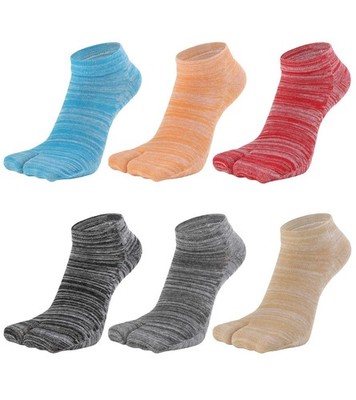 HONOW Women's Tabi Split Toe Flip Flop Socks Big Two Toe Cotton Colorful No S...