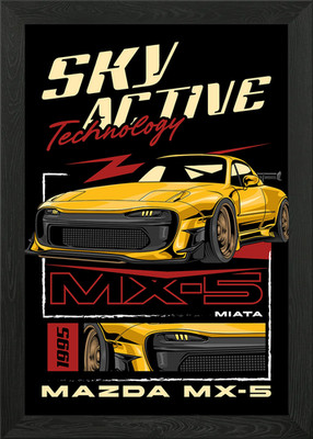Retro Miata MX5 JDM Auto gerahmtes Wandbild Poster Leinwanddruck Bild