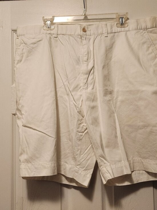 polo Ralph Lauren men's white 100%cotton flat front casual shorts size: 42