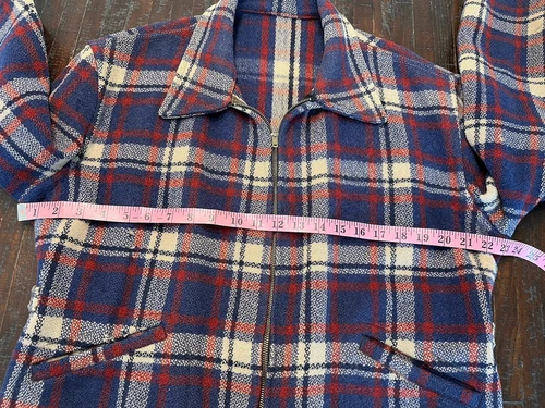 1940s Vintage WW2 Sportclad Plaid Cinch-Back Short Wool Jacket Antique Workwear - Picture 20 of 24