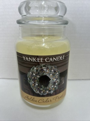 Yankee Candle Golden Cedar Frost Large Jar 22oz  Free Ship Winter