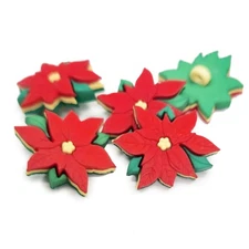 Dress It Up Holiday Embellishments-Red Poinsettias - 6 Pack