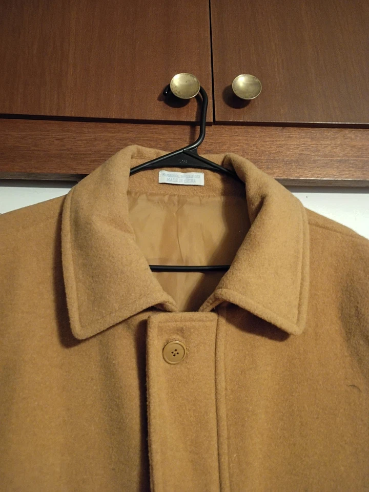 Jaqueta Irvine Park Masculina Marrom 100% Lã Casaco Ervilha Zíper Botões Tamanho Grande - Imagem 4 de 4